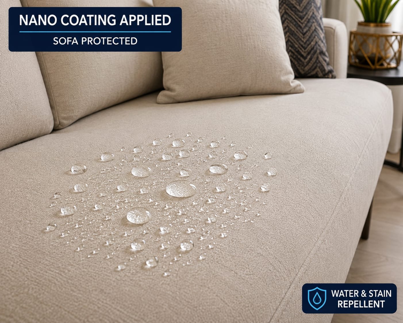 A clean grey fabric sofa