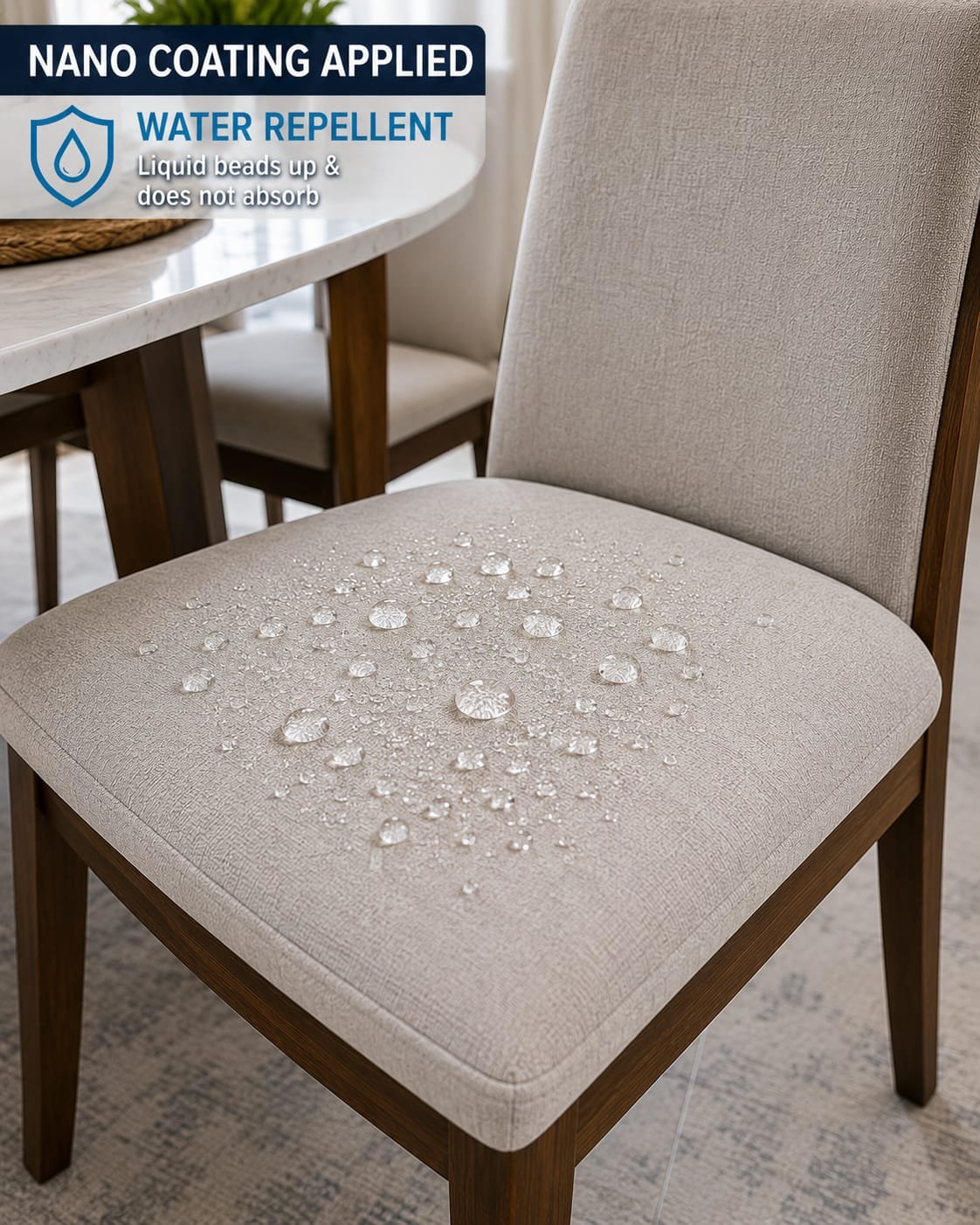A set of cream dining chairs