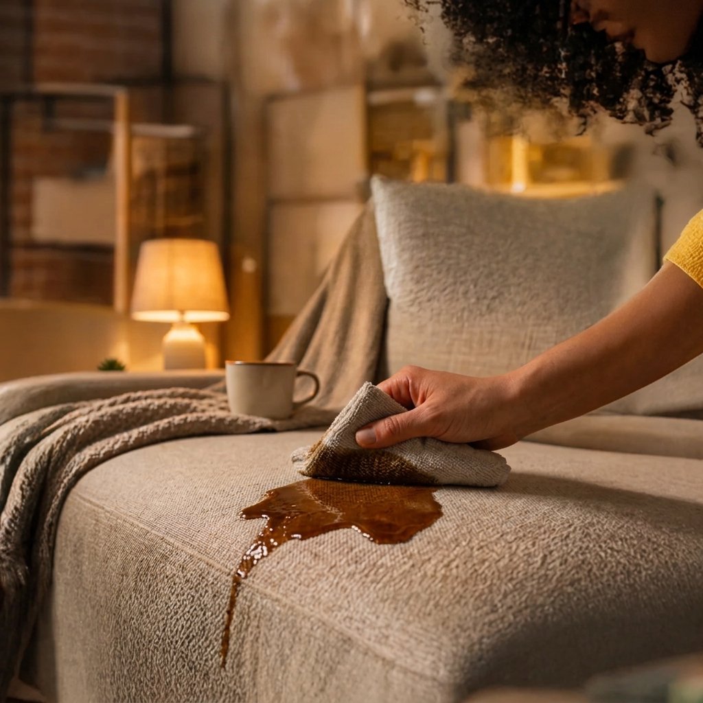 Nano coating protecting a fabric sofa